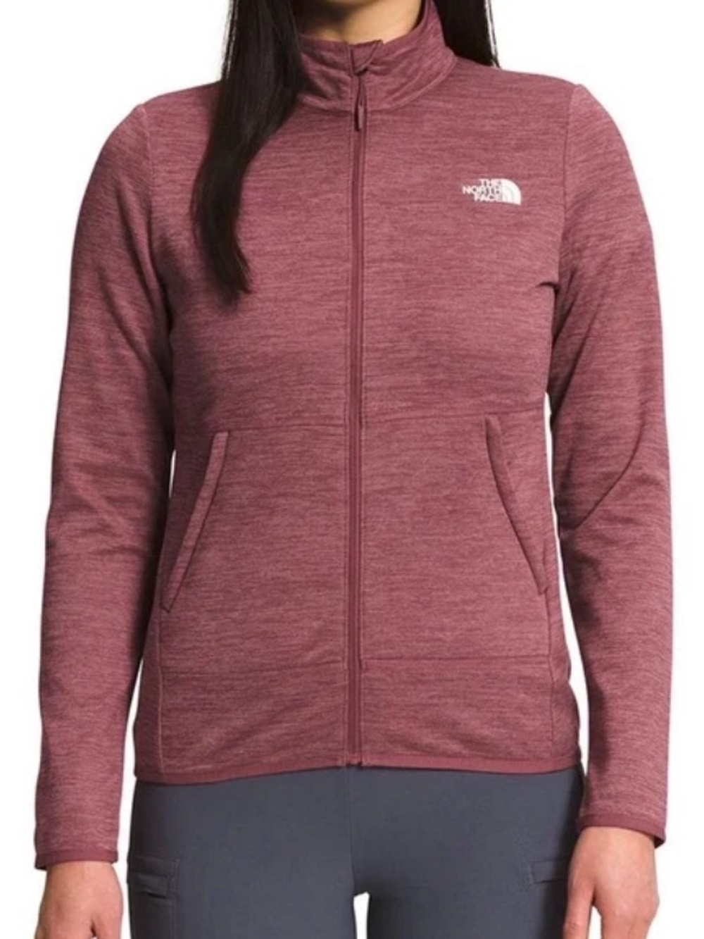The North Face Women's Heathered Mauve Full-Zip Jacket Small Hiking gym